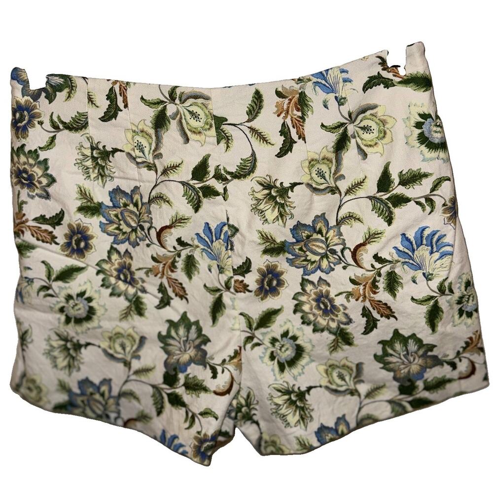 LOFT Women’s Floral High Rise Chino Shorts Size S Pockets Zip Closure size 8 - Picture 5 of 9